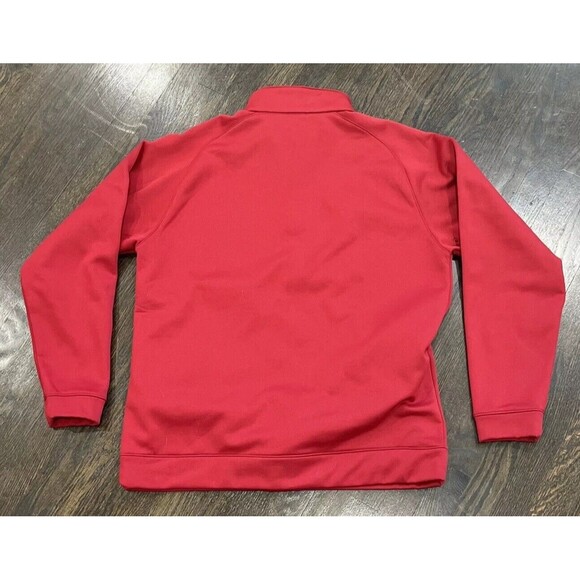 Under Armour Pullover Sweatshirt Mens XL Red Burgundy Loose Fit 1/2 Zip Fleece - Picture 2 of 11